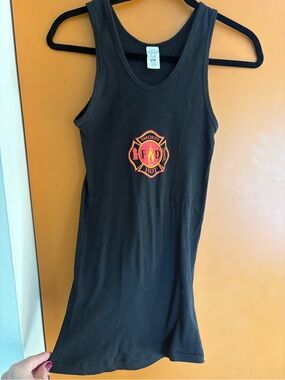 Smokin Hot F D Firefighter Cotton Tank